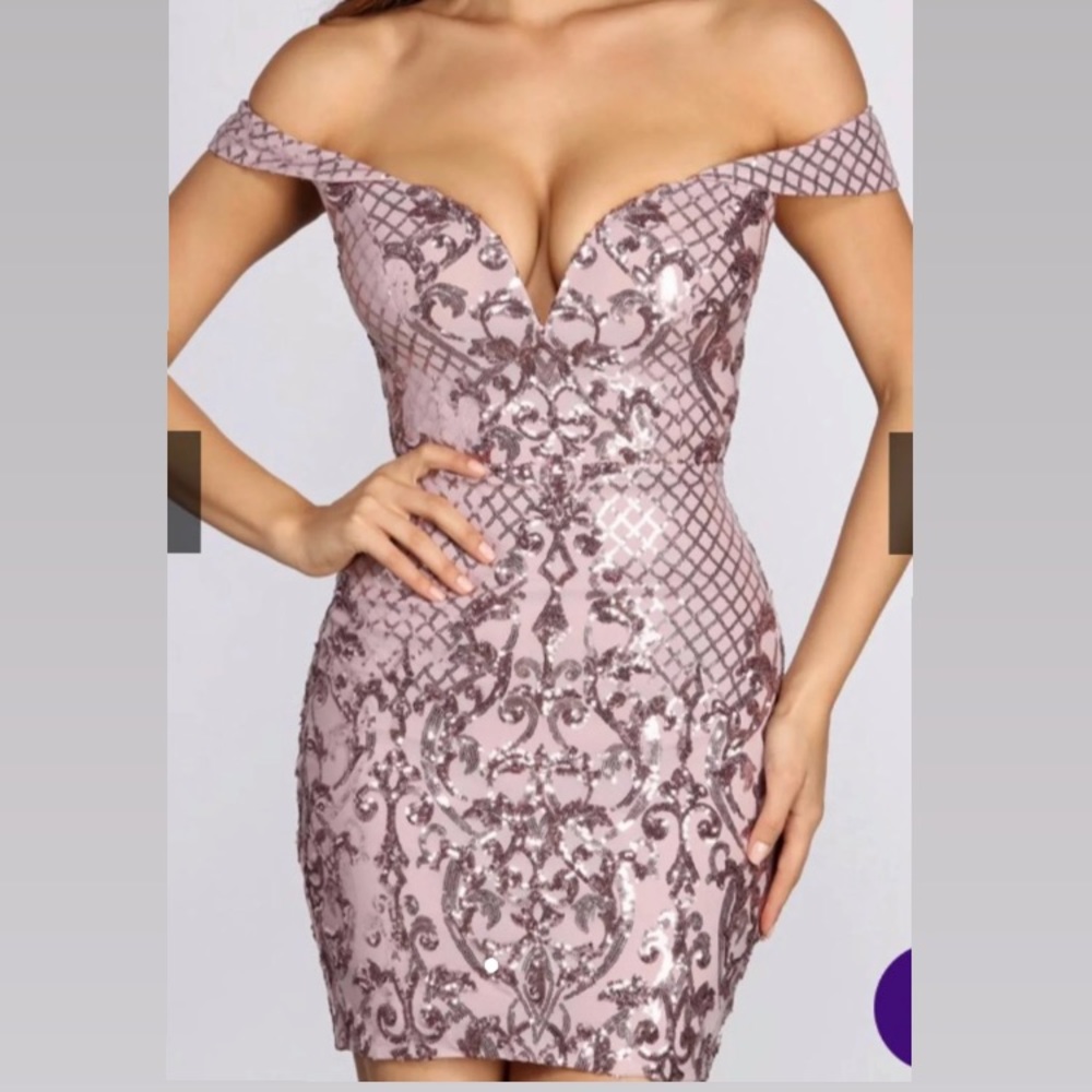 Windsor Sequins Mauve Dress Medium